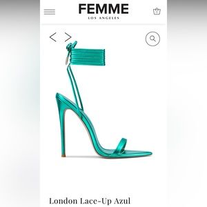 FEMME LA London Lace-Up Azul heels; size 7